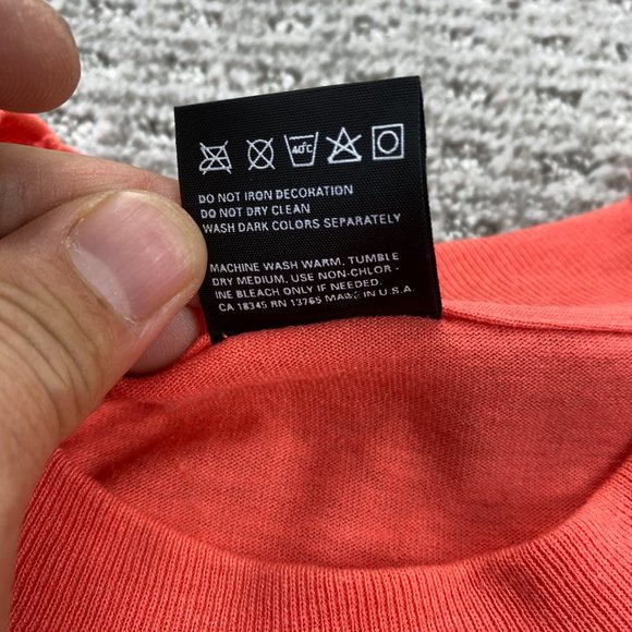 Vintage 90s Shirt Women Large L Orange Fruit of the Loom Best Single Stitch USA - Picture 6 of 11